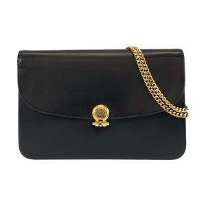 CHRISTIAN DIOR Vintage Black Leather Shoulder Bag